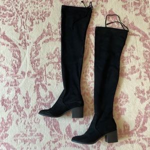 Knee high suede boots